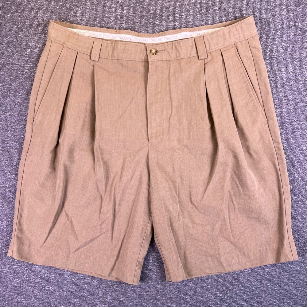 Boca‎ Classics Shorts Mens 38 Khaki Pleated Island Wear Tropical Lining Resort